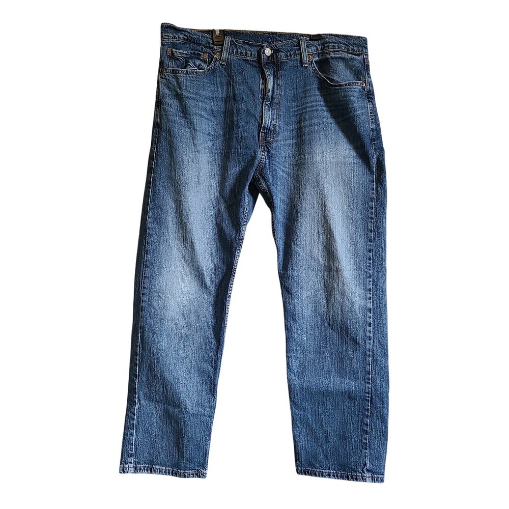 Levis 505 Jeans Mens 38x30 (36X27.5) Medium Wash Straight‎ Leg Denim Whisker